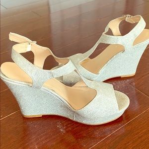 Silver glittery Wedge sandals